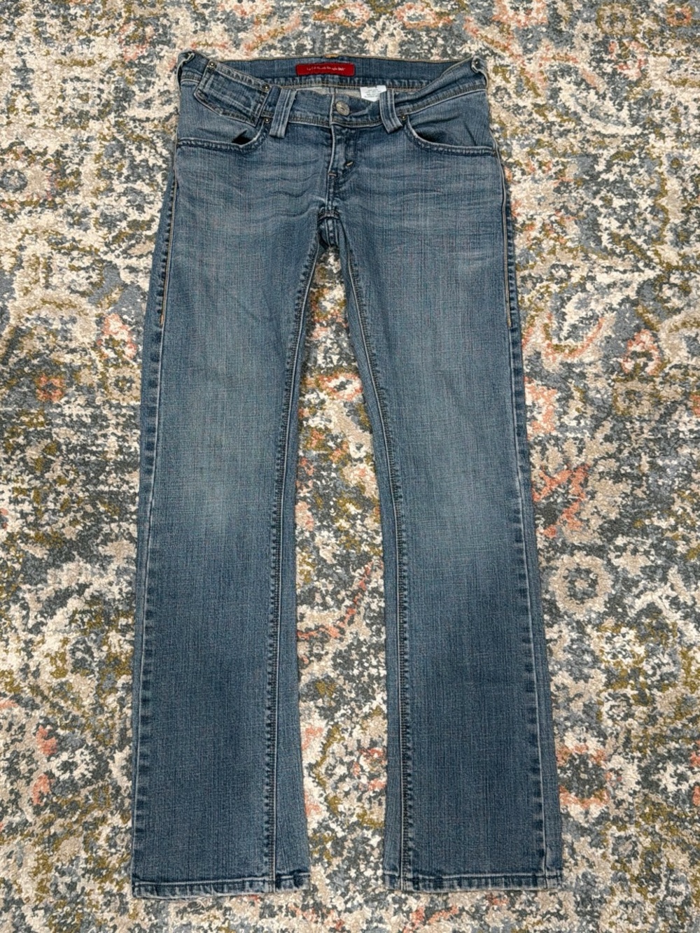 Y2K Super Low Rise Levi's Women's Medium Blue Bootcut Jeans